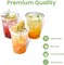 100 Pack 16 oz Plastic Iced Coffee Cups with Lids and Straws, Disposable Clear Coffee Cups with Lids for Cold Coffee, Smoothie, or Any Drinks